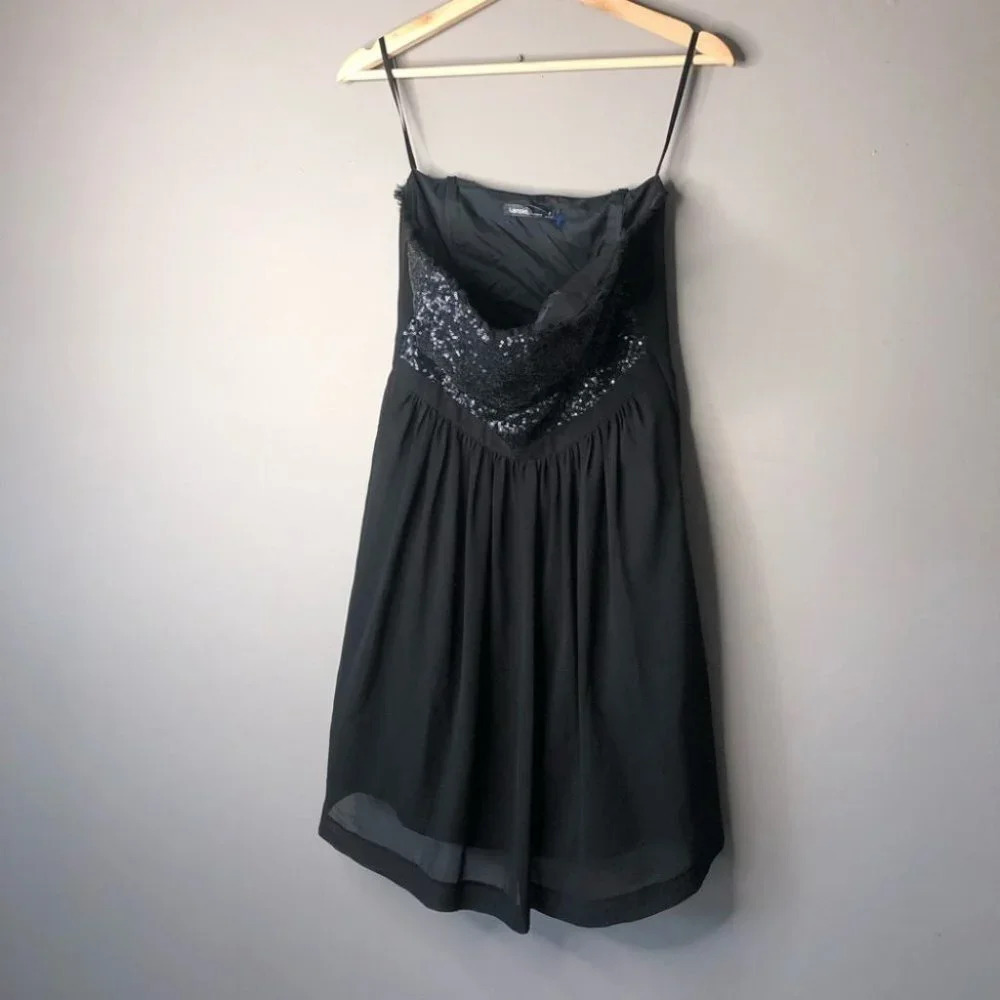 Kensie strapless sparkly black party dress 8